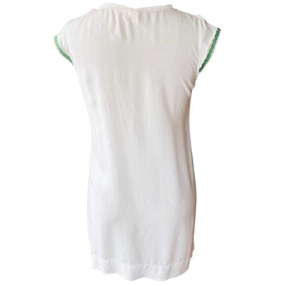 NICK & MO Bohemian White Cotton Embroidered Boho Summer Dress ~ Women's LARGE - Picture 3 of 10